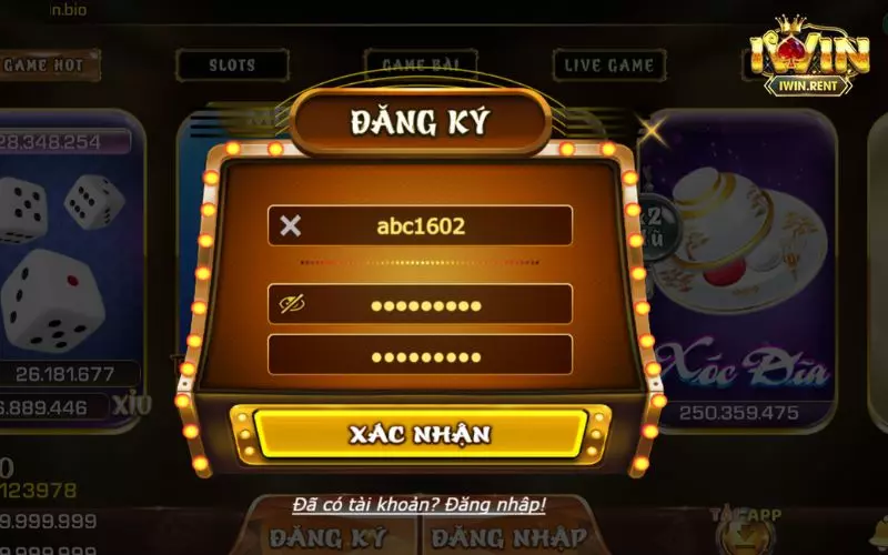 Đăng ký tài khoản dễ dàng tại iWin Club